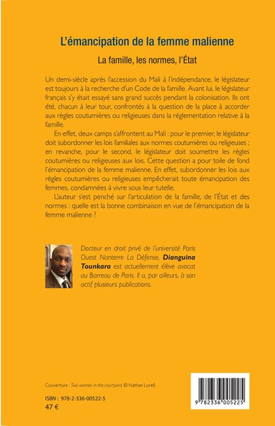 Emancipation de la femme malienne, La famille, les normes, l'État (9782336005225-back-cover)