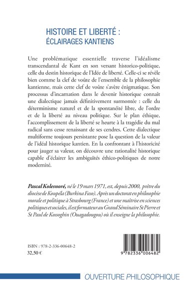 Histoire et liberté : éclairages kantiens (9782336006482-back-cover)