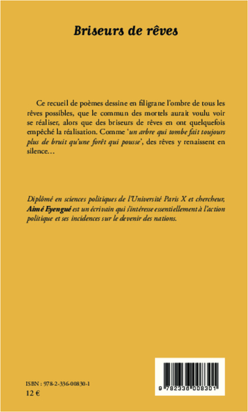 Briseurs de rêves, suivi de Rêves de Brazzaville - Poèmes (9782336008301-back-cover)