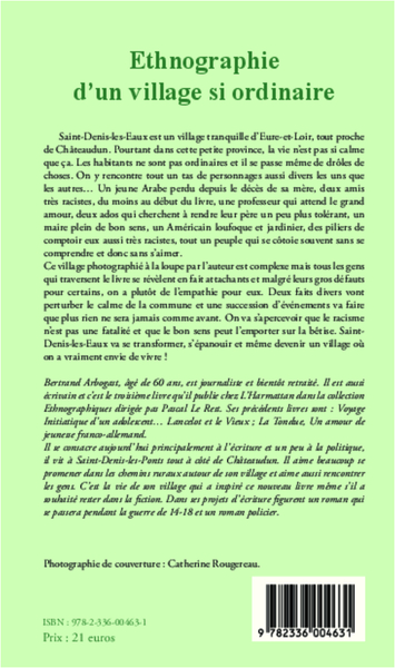 Ethnographie d'un village si ordinaire (9782336004631-back-cover)