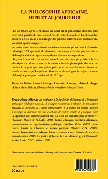 La philosophie africaine, hier et aujourd'hui (9782336009391-back-cover)