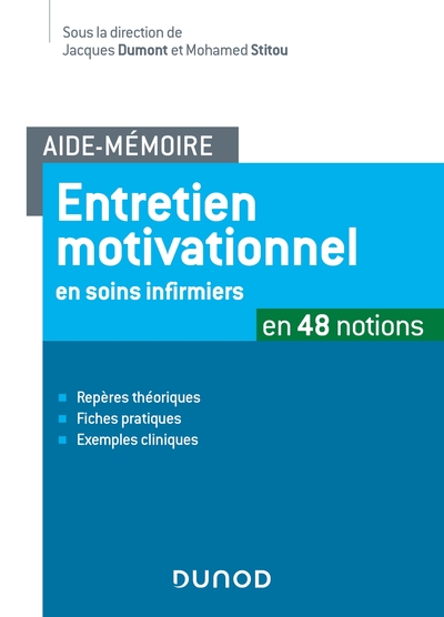 Aide-mémoire -Entretien motivationnel en soins infirmiers - en 48 notions, en 48 notions (9782100783281-front-cover)