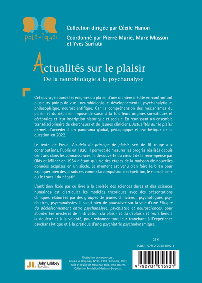 Actualités sur le plaisir, De la neurobiologie à la psychanalyse (9782704016921-back-cover)