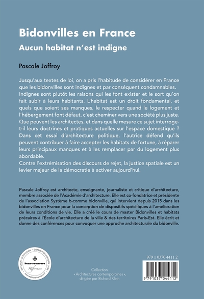 Bidonvilles en France, Aucun habitat n'est indigne (9791037044112-back-cover)