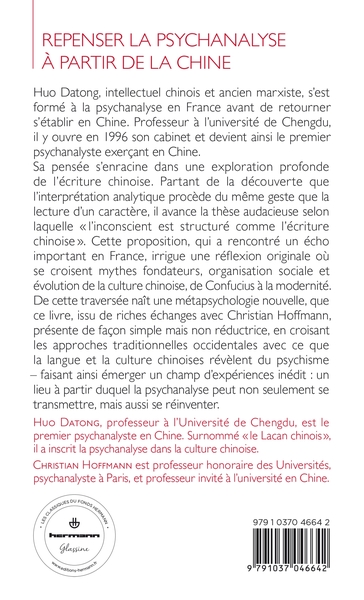 Repenser la psychanalyse à partir de la Chine (9791037046642-back-cover)