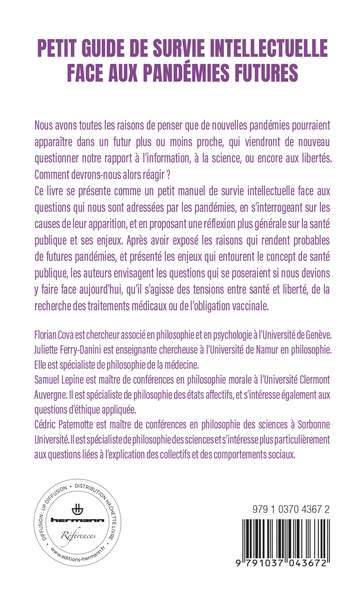 Petit guide de survie intellectuelle face aux pandémies futures (9791037043672-back-cover)