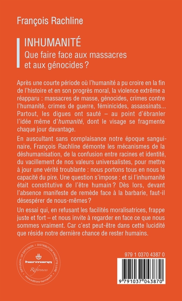 Inhumanité, Que faire face aux massacres et aux génocides? (9791037043870-back-cover)