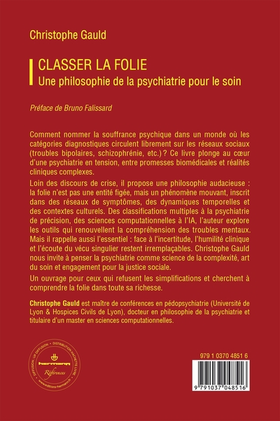 Classer la folie, Une philosophie de la psychiatrie pour le soin (9791037048516-back-cover)