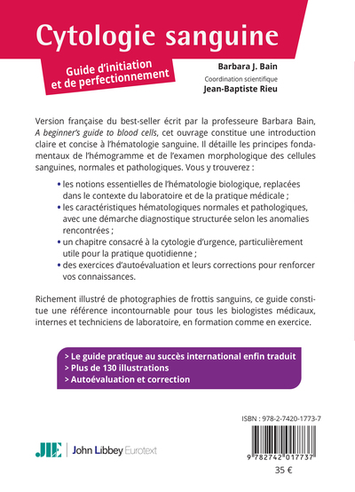 Cytologie sanguine : guide d'initiation et de perfectionnement (9782742017737-back-cover)