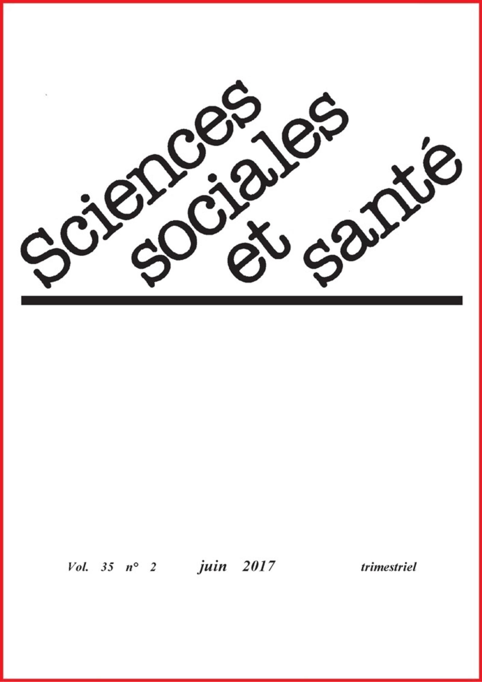 Revue sciences sociales et santé - Volume 35 n°2 - Juin 2017, Bénévolat d'accompagnement. Solidarité et assurance maladie au Bur (9782742015191-front-cover)