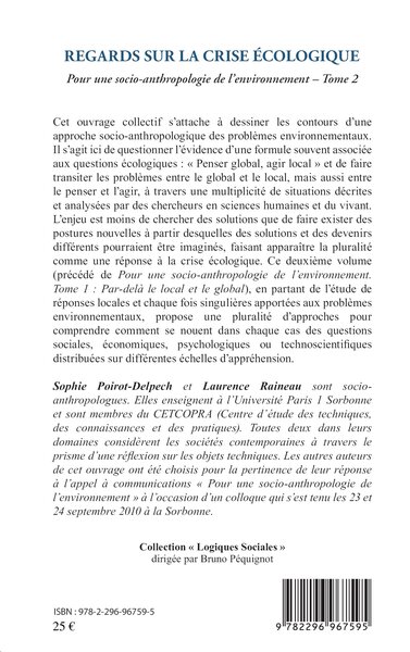 Regards sur la crise écologique, Pour une socio-anthropologie de l'environnement - Tome 2 (9782296967595-back-cover)