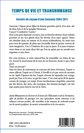 Temps de vie et transhumance, Carnets de voyage d'une Amazone 2004-2011 (9782296967656-back-cover)
