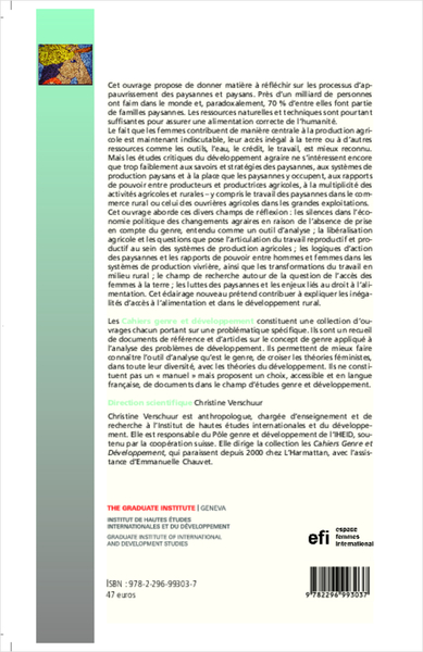 Cahiers Genre et Développement, Genre, changements agraires et alimentation (9782296993037-back-cover)