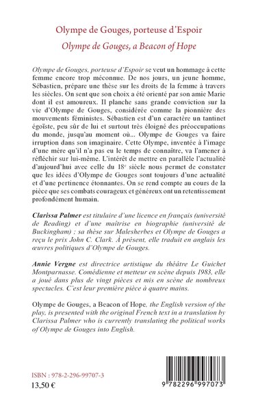 Olympe de Gouges porteuse d'espoir, D'après les écrits d'Olympe de Gouges - bilingue français - anglais (9782296997073-back-cover)