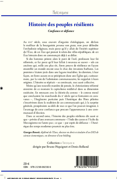 Histoire des peuples résilients (tome 2), Confiance et défiance XVIe-XXIe siècle (9782296992009-back-cover)