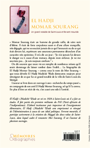 El Hadji Momar Sourang, Un grand notable de Saint-Louis et fervent mouride (9782296995352-back-cover)