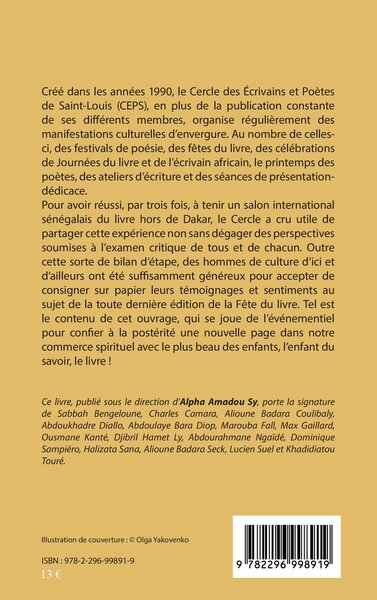 Saint-Louis du Sénégal  Le Livre en Fête, Cercle des Ecrivains et Poètes de Saint-Louis (9782296998919-back-cover)