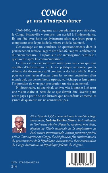 Congo 50 ans d'indépendance, Pour quel avenir ? (9782296966758-back-cover)
