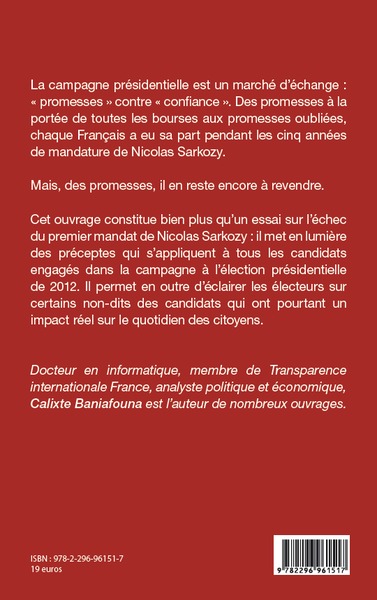 Présidentielle 2012, Et maintenant la guerre dans les urnes! (9782296961517-back-cover)