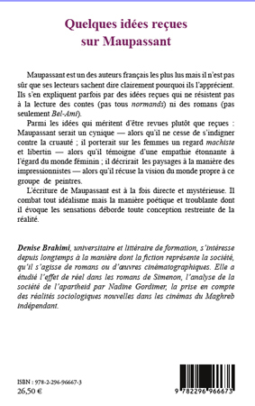 Quelques idées reçues sur Maupassant (9782296966673-back-cover)