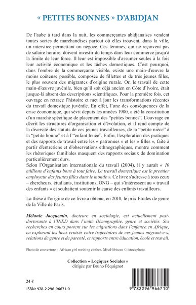 Petites bonnes d'Abidjan, Sociologie des filles en service domestique (9782296966710-back-cover)