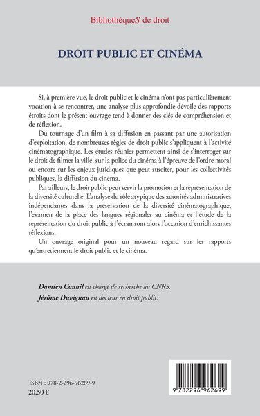 Droit public et cinéma (9782296962699-back-cover)