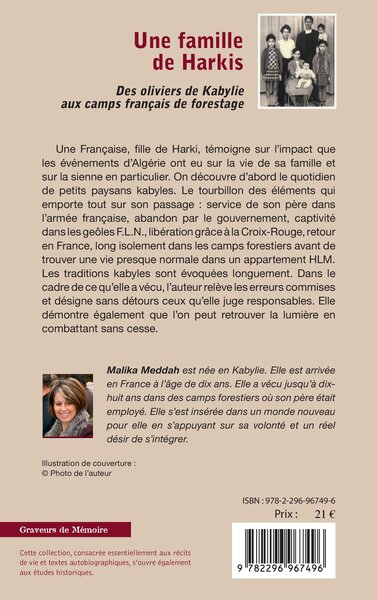 Une famille de Harkis, Des oliviers de Kabylie aux camps français de forestage (9782296967496-back-cover)