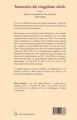 Souvenirs du vingtième siècle, Tome 1 - Jeunesse et formation d'un historien (1927-1963) (9782296996366-back-cover)