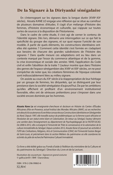 De la Signare à la Diriyanké sénégalaise, Trajectoires féminines et visions partagées (9782296998636-back-cover)