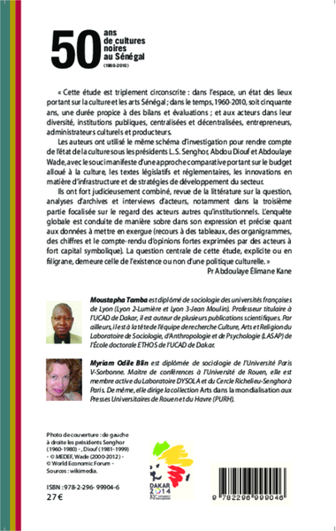 50 ans de cultures noires au Sénégal (1960-2010) (9782296999046-back-cover)