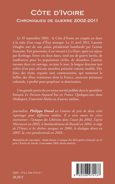 Côte d'Ivoire chroniques de guerre 2002-2011 (9782296970137-back-cover)