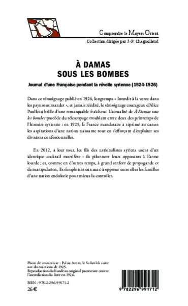 A Damas sous les bombes, Journal d'une Française pendant la révolte syrienne (1924-1926) (9782296991712-back-cover)