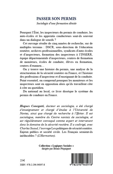 Passer son permis, Sociologie d'une formation déniée (9782296960978-back-cover)