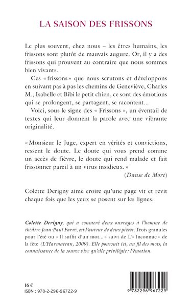 La saison des frissons, Nouvelles (9782296967229-back-cover)