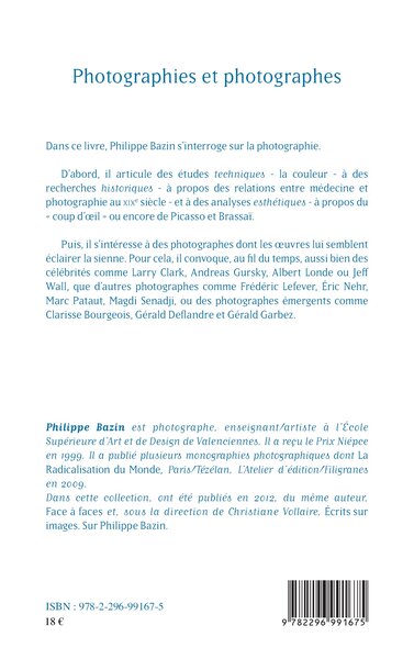 Photographies et photographes (9782296991675-back-cover)