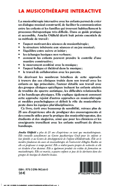 La musicothérapie interactive, Une approche nouvelle avec des enfants autistes et polyhandicapés et leur famille (9782296962460-back-cover)