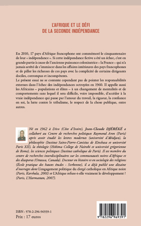 L'Afrique et le défi de la seconde indépendance (9782296969391-back-cover)