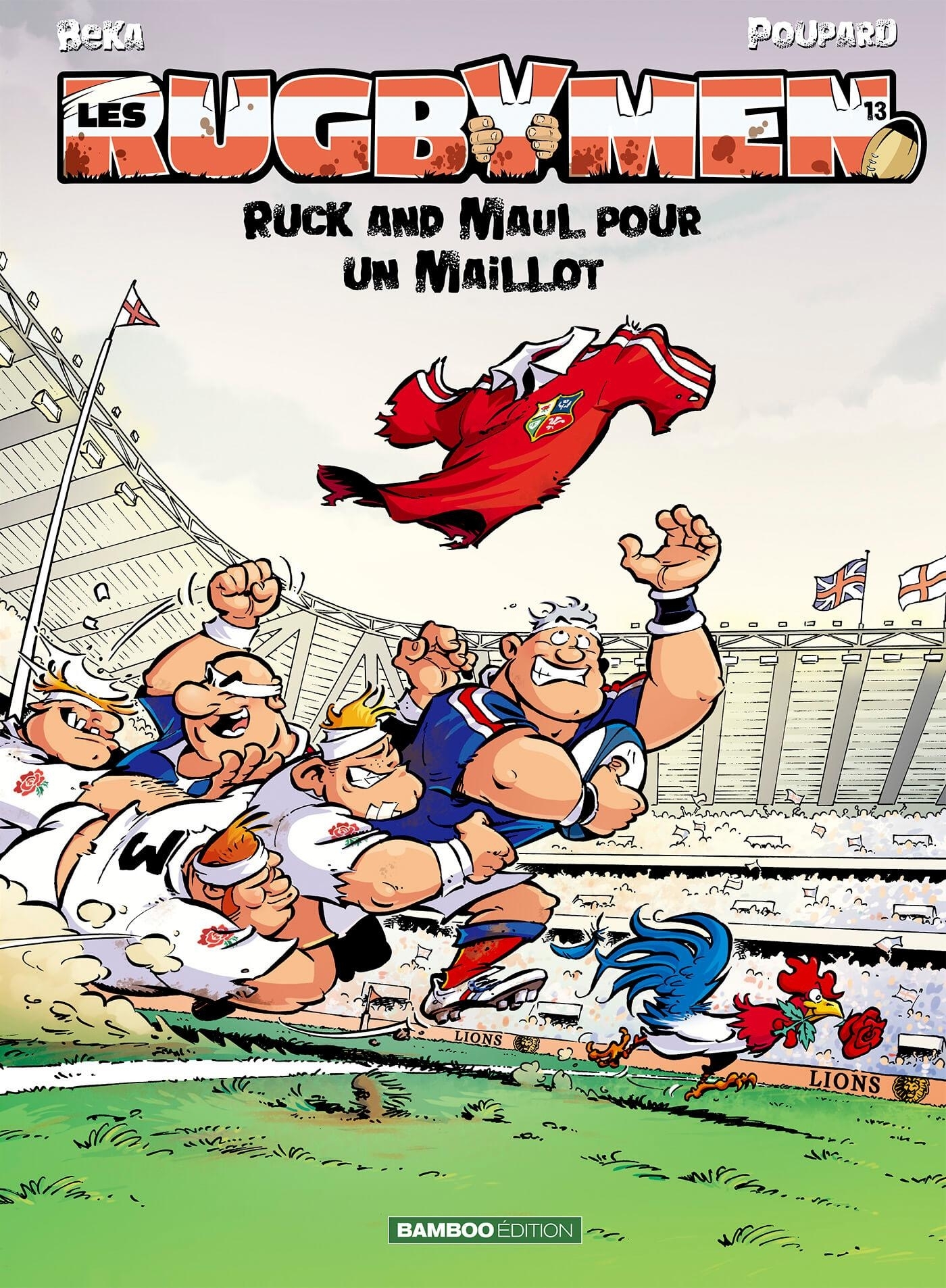 Les Rugbymen - tome 13 - top humour 2023, Ruck and Maul pour un maillot (9782818999523-front-cover)