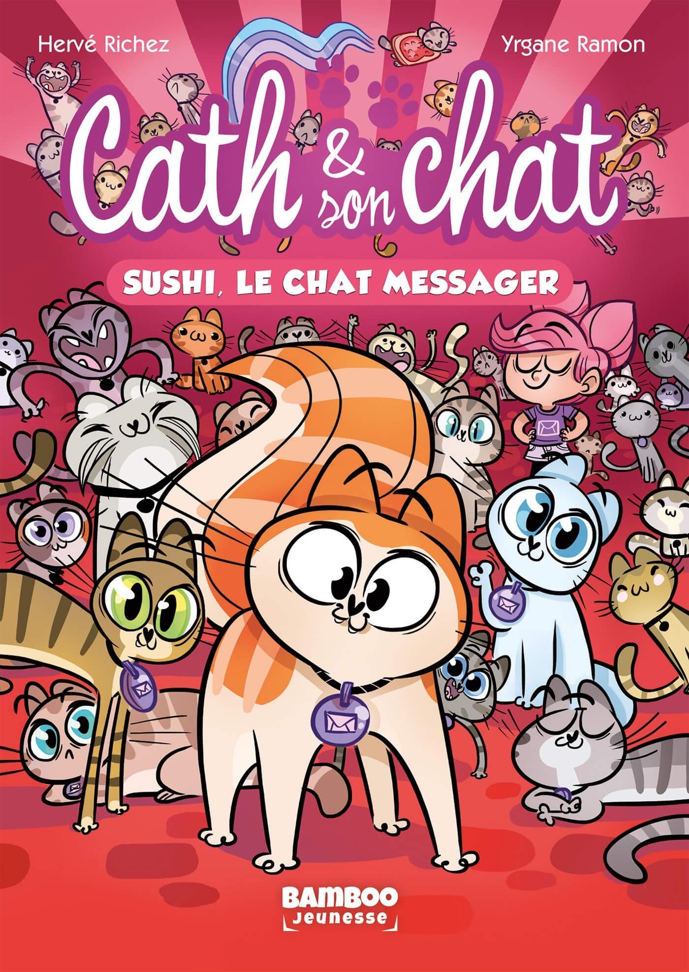 Cath et son chat - Poche - tome 02, Sushi, le chat messager (9782818983362-front-cover)