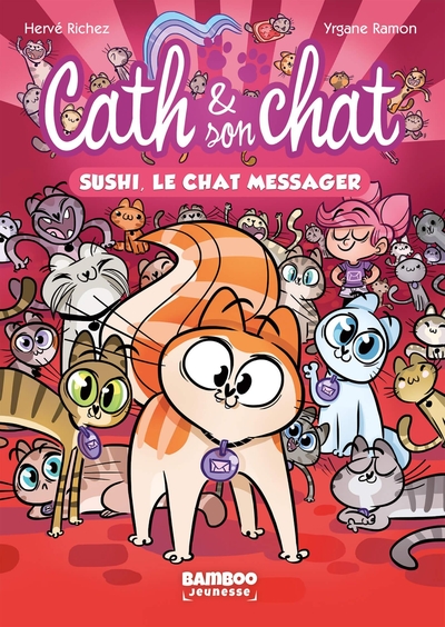 Cath et son chat - Poche - tome 02, Sushi, le chat messager (9782818983362-front-cover)