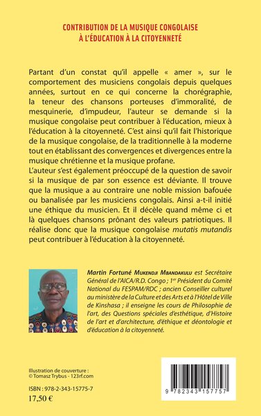 Contribution de la musique congolaise à l'éducation à la citoyenneté, Pour une éthique du musicien (9782343157757-back-cover)