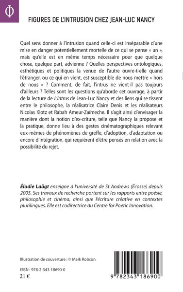 Figures de l'intrusion chez Jean-Luc Nancy (9782343186900-back-cover)