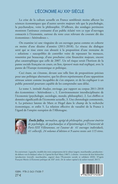 L'économie au XXIe siècle, Critique de la raison en économie - Tome 1 : Analyse (9782343174587-back-cover)