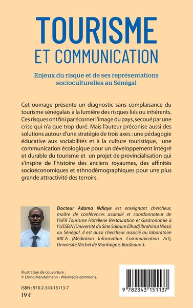 Tourisme et communication, Enjeux du risque et de ses représentations socioculturelles au Sénégal (9782343151137-back-cover)