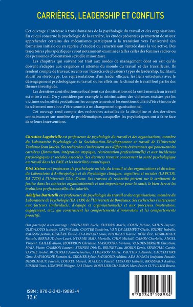 Carrières, leadership et conflits (9782343198934-back-cover)
