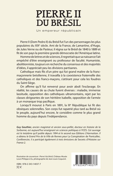 Pierre II du Brésil, Un empereur républicain (9782343140377-back-cover)