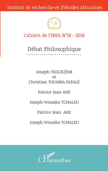 Cahiers de l'IREA, Débat philosophique, Cahiers de l'IREA n°18 (9782343150567-front-cover)