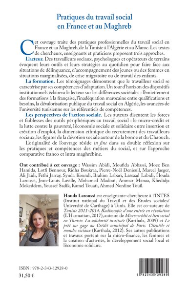 Pratiques du travail social en France et au Maghreb, Compétences, formation et professionnalisation (9782343129280-back-cover)