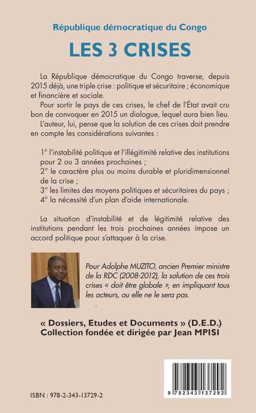 République démocratique du Congo 12e tribune, Les 3 crises (9782343137292-back-cover)