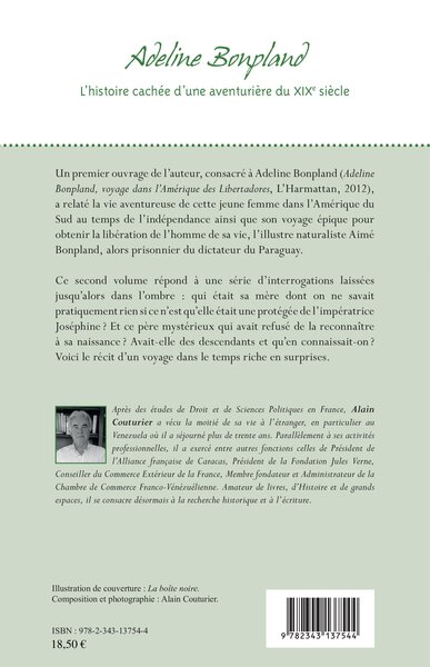Adeline Bonpland, L'histoire cachée d'une aventurière du XIXe siècle (9782343137544-back-cover)